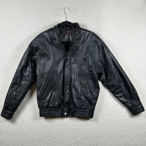 Vintage Wilsons Leather Expressions Bomber Jacket Mens S 34-36 Grunge Moto Korea